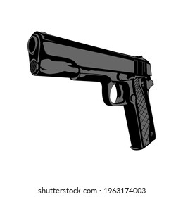 Ilustración Gráfico vectorial de diseño de pistolas, adecuado para soldado de armas, arma, etc.