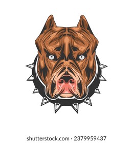 Illustration vector graphic of pitbull dog icon. Suitable for t-shirt design, logo design,etc