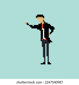 illustration vector graphic of pixel art character, good for your project and game
