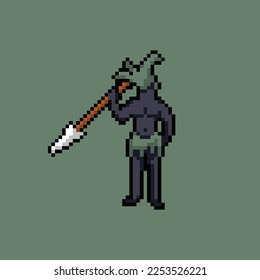 illustration vector graphic of pixel art character, good for your project and game.