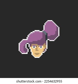 illustration vector graphic of pixel art portrait with white outline, good for your project and game.