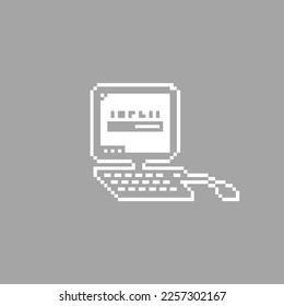 illustration vector graphic of pixel art computer, good for your project and game.