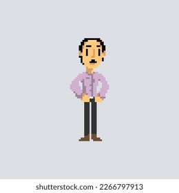 illustration vector graphic of pixel art character, good for your project and game.