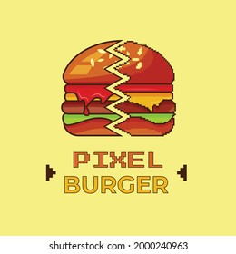 Vektorgrafik von Pixel Burger Logo, geeignet für Logo-Produkt, Branding, etc. 