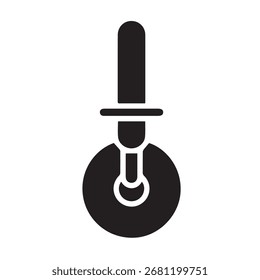 Gráfico vetorial de ilustração de ícone de glifo da ferramenta Pizza Cutter