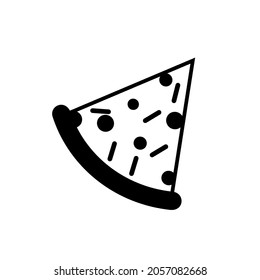 Illustration vector graphic of pizza icon. Simple flat image. Transparent background