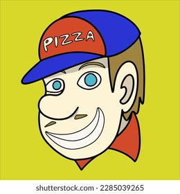 illustration vector graphic pizza man working