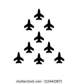 Illustration Vector Graphic Of Plane Formation Icon Template