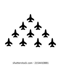 Illustration Vector Graphic Of Plane Formation Icon Template