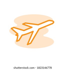 Ilustración Gráfico vectorial del icono de plano. Apto para el vuelo, el transporte, el avión, el aeropuerto, el cielo, etc.
