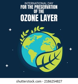 illustration vector graphic of planet earth is surrounded by green plants, perfect for international day, preservation of the ozon layer, celebrate, greeting card, nature, etc.