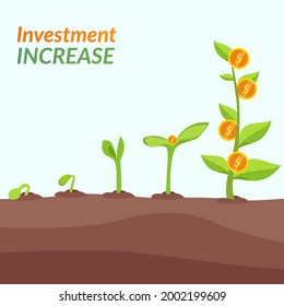 Illustration of vector graphic plant investment increase