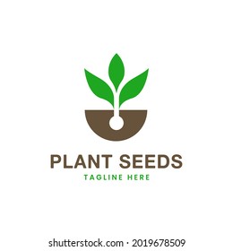 Illustration Vector Graphic Of Plant Seeds Planting With Soil And Pot Logo Deign