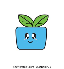 ilustración vectorial del caracter del garabato de la planta.