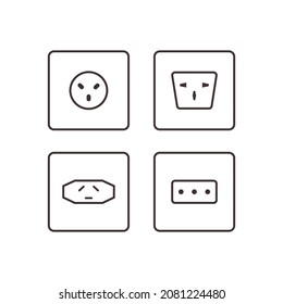 Illustration vector graphic of Plugs Set. Plugs minimalist style isolated on a white background. The illustration is Suitable for Banner, flyers, stickers, Card, etc.