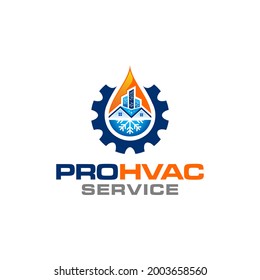 Ilustración vectorial gráfico de la plantilla de diseño del logotipo de fontanería, calefacción y refrigeración