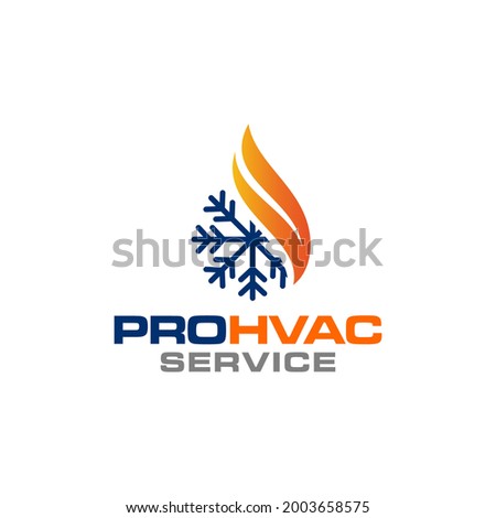 Illustration vector graphic of plumbing, heating, and cooling service logo design template