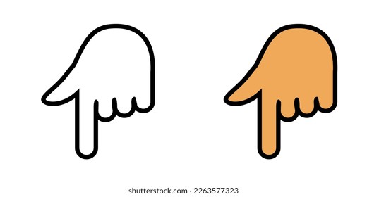 Illustration Vector Graphic of Point, down, hand gestures Icon