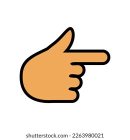 Ilustración Vector Gráfico de puntos, derecha, gestos de mano Icono