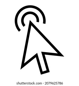 Illustration vector graphic of pointer icon. The shape of an arrow with an incandescent end of a curved line. Draw a line shape. Black. Simple flat image. Transparent background