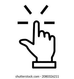 Illustration vector graphic of pointer icon. Cursor Logo. The shape of the hand with the tips of the fingers in the shape of a line. Draw a line shape. Black. Simple flat image. Transparent background