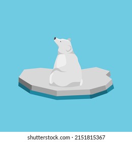 illustration vector graphic of polar bear,sitting,waiting,suitable for background,banner,poster,etc.