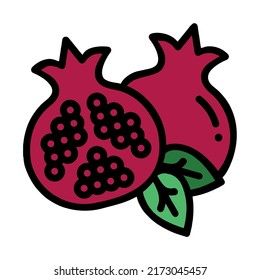 Illustration Vektorgrafik von Granatapfelfrüchten, Fruchtsymbol