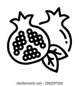 Ilustración Vector Gráfico de fruta granada, icono de fruta
