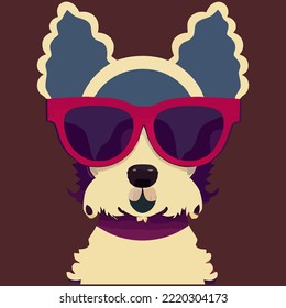 illustration Vector graphic of poodle wearing sunglasses isolated good for icon, mascot, print or customize your design