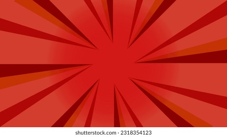 Illustration Vector Graphic Pop Art Red Bright Red Rays Comic Background
