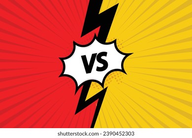 Ilustración Vector Gráfico Pop Art Rojo versus Yellow Comic Background