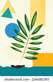 Illustration vector graphic of poster Eucalyptus leaf minimalist perfect for poster portrait background digital art wallpaper presentation