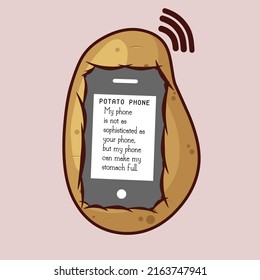 Illustration vector graphic of potato phone 