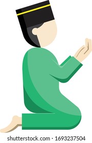 illustration vector graphic of pray to god for better life
