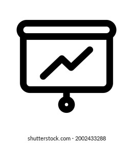 Ilustración vectorial gráfico del icono de presentación. Icono de estilo de línea. Ilustración vectorial aislada en fondo blanco. Perfecto para el diseño de sitios web o aplicaciones.