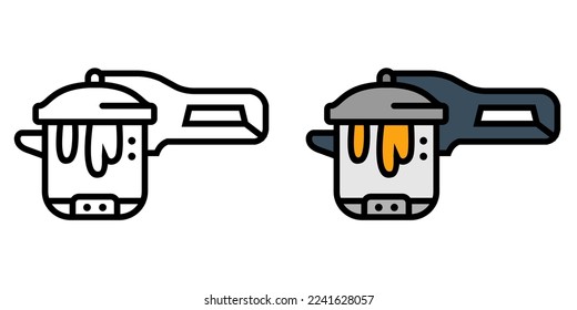 Ilustración Vector Gráfico de la presión, cocina, Icono de cocina. Caricatura