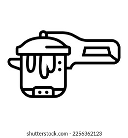 Ilustración Vector Gráfico de la presión, cocina, Icono de cocina. Dibujo de línea. Negro