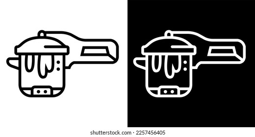 Illustration Vector Graphic of  Pressure, cooker, kitchen Icon. Black line icon