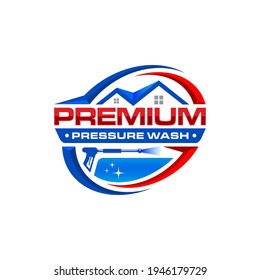 Illustration vector graphic of pressure power wash spray logo design template 