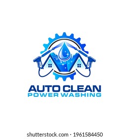 Illustration vector graphic of pressure power wash spray logo design template 