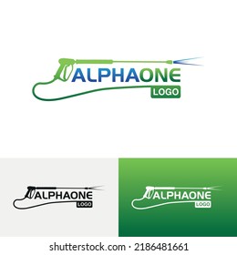 Ilustración vectorial gráfico de la presión potencia limpia plantilla de diseño del logotipo de lavado