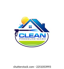 Illustration vector graphic of pressure power wash spray logo design template 