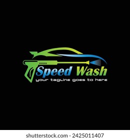 Illustration vector graphic of pressure power wash spray logo design template,car wash logo
