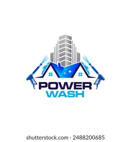 Illustration vector graphic of pressure power wash spray logo design template 
