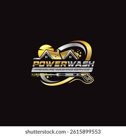 Illustration vector graphic of pressure power wash service logo design template 