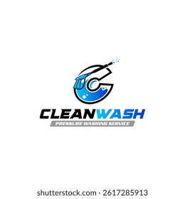 Illustration vector graphic of pressure power wash service logo design template 