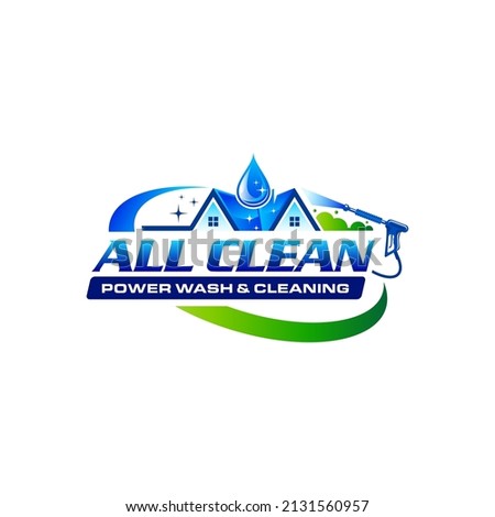 Illustration vector graphic of pressure power wash spray logo design template 