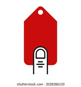 Ilustración Gráfica vectorial del logotipo de etiqueta de precio. Perfecto para la compañía tecnológica