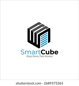 Gráfico de Vector de ilustración de una solución de almacenamiento profesional Plantilla de diseño de logotipo empresarial