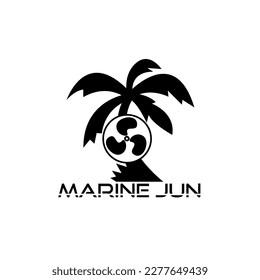 Illustration Vector Graphic of Propeller and Palm logo design